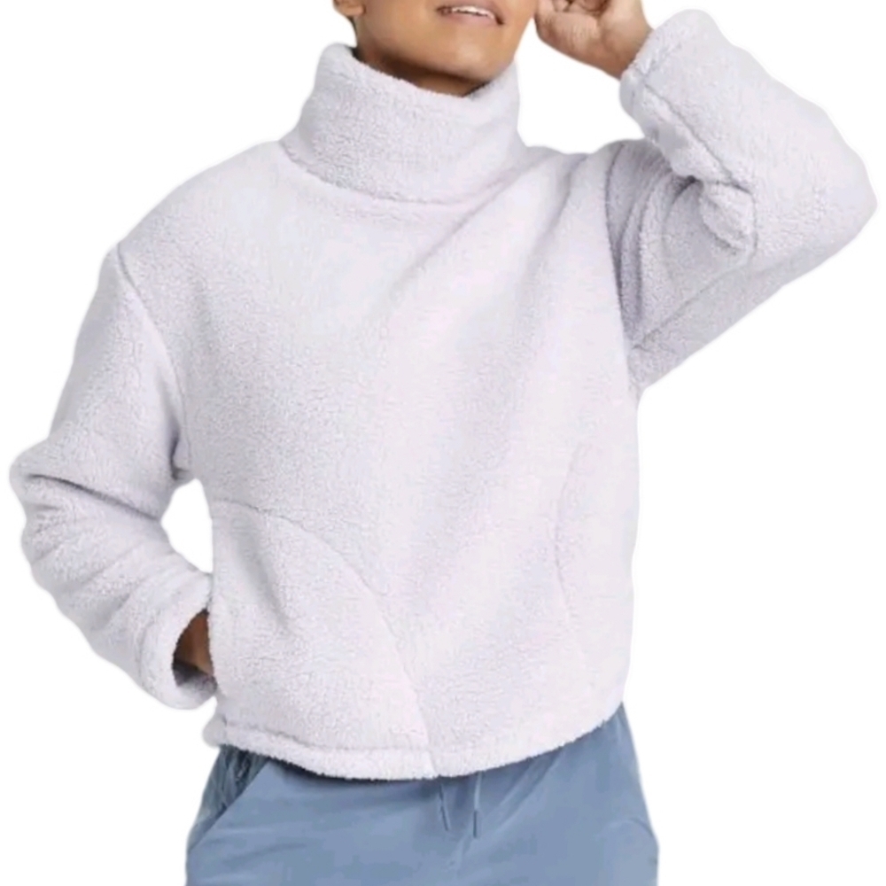 All In Motion Sherpa High Neck Cropped Sweatshirt
